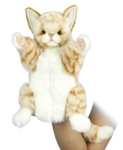 *** MARIONNETTE CHAT ROUX 30CM